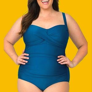 Carribean Sun Green one piece plus size swimsuit
